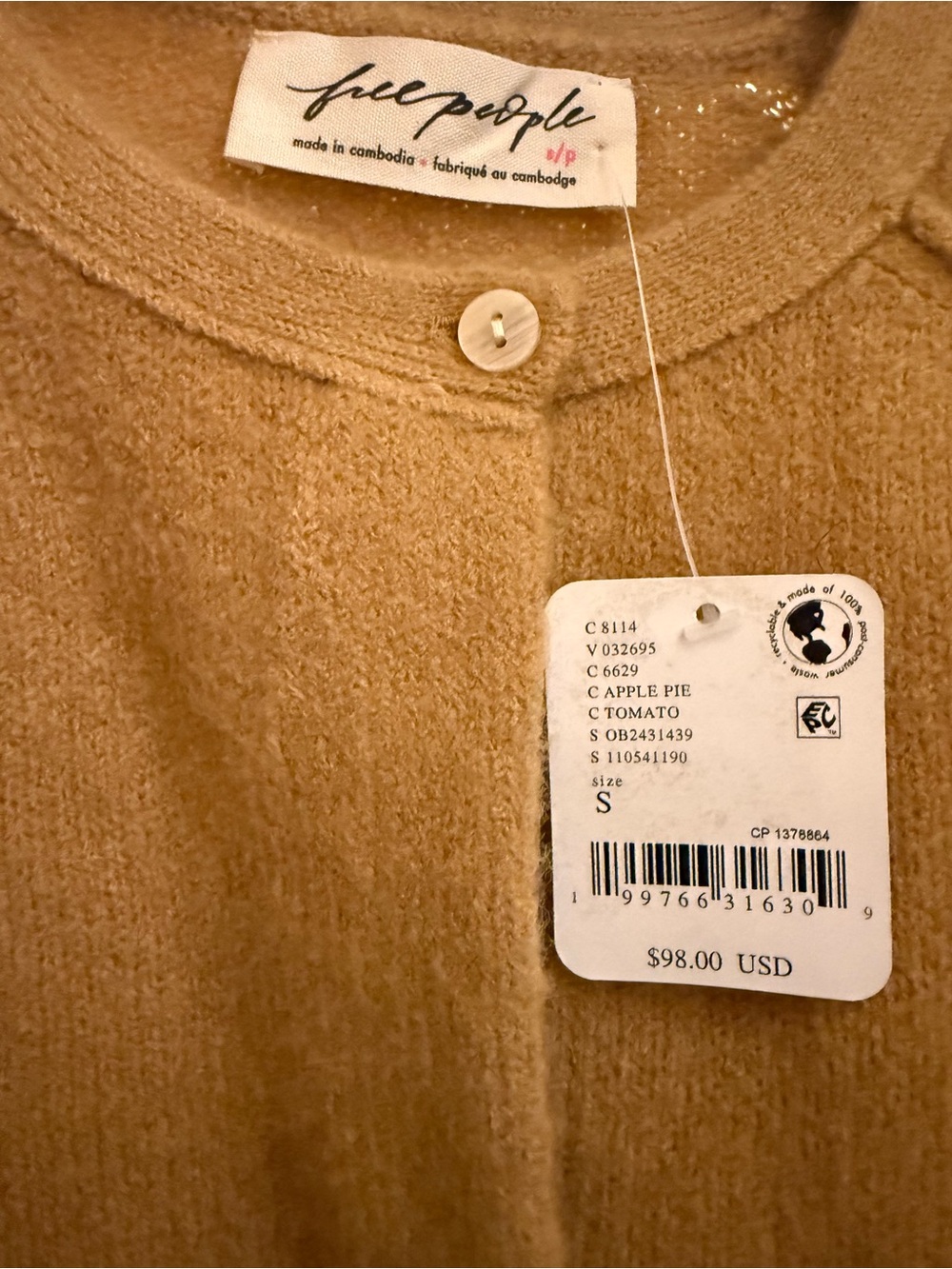 NWT! Free People See me soft spun Short Sleeve Button Cardigan - Picture 3 of 4